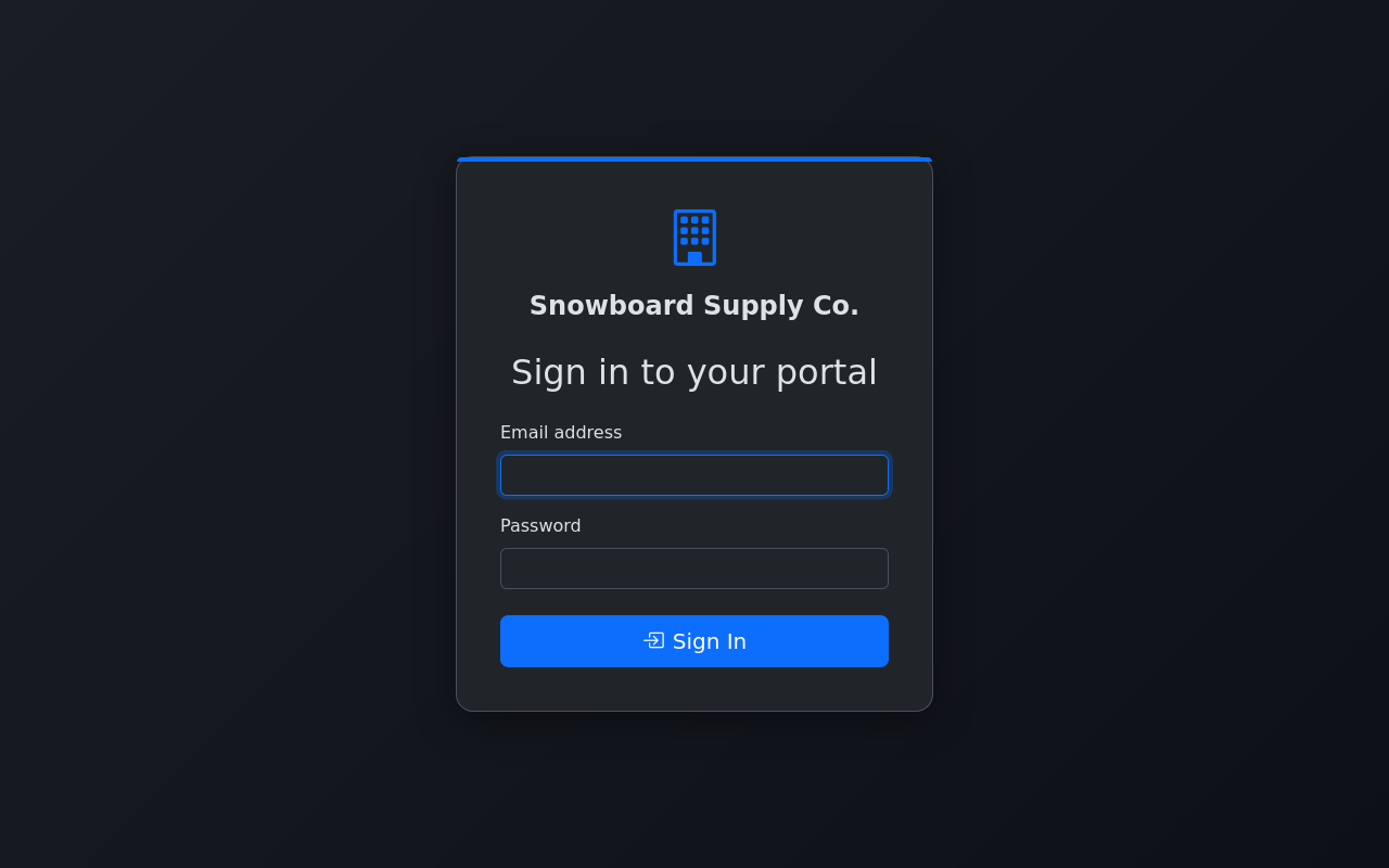 Branded client portal login page