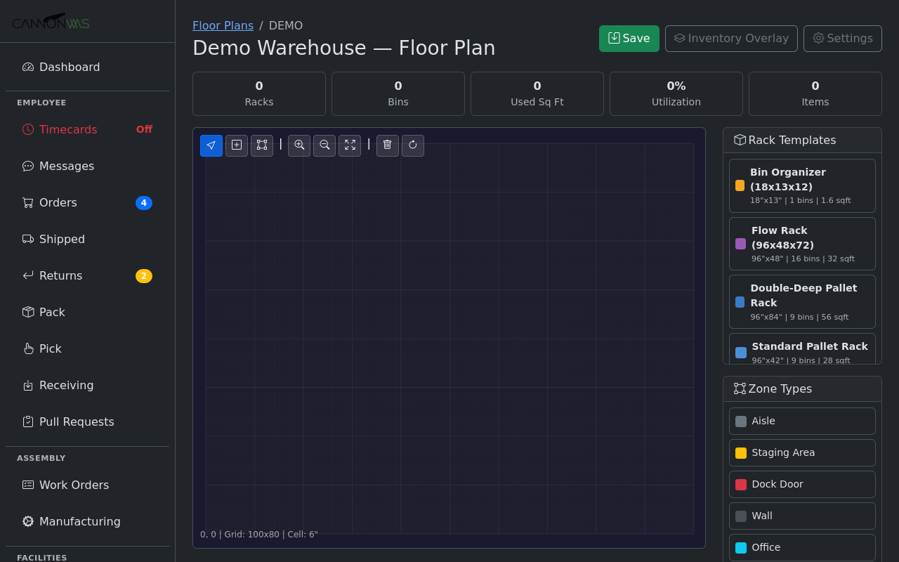 Empty floor plan editor canvas