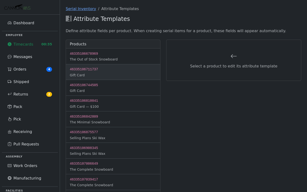 Serial number templates